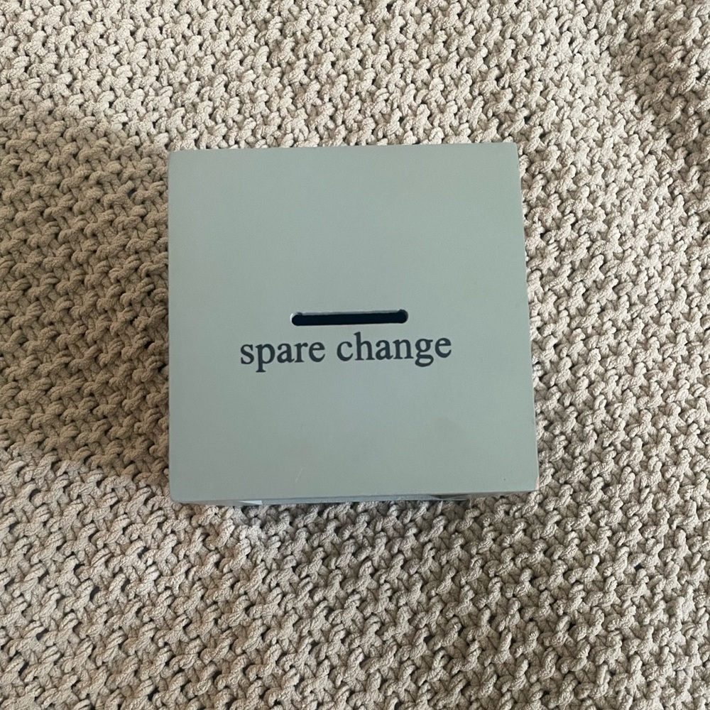 Gray piggy bank made for change
